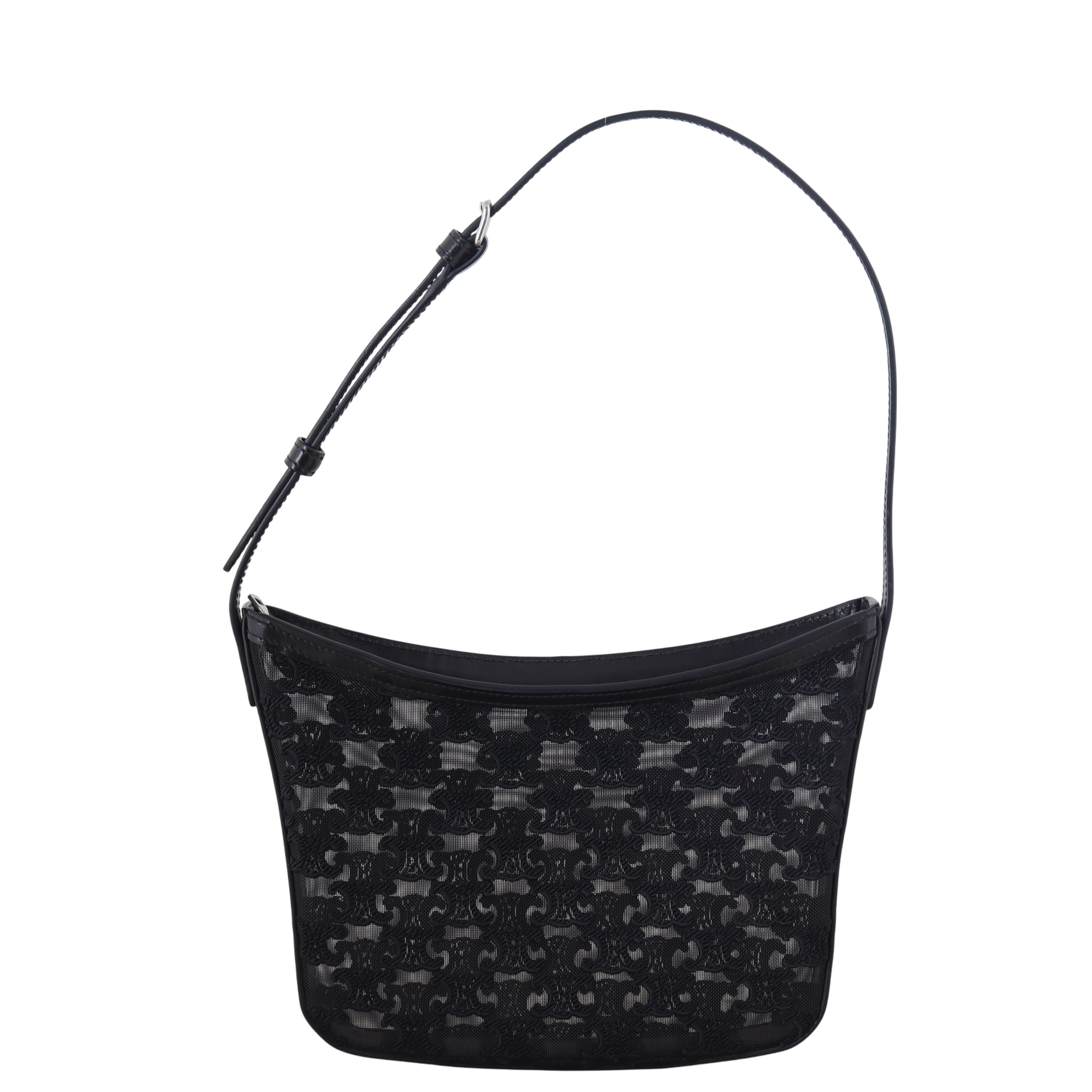 Celine Croque Medium Tulle Leather Hobo