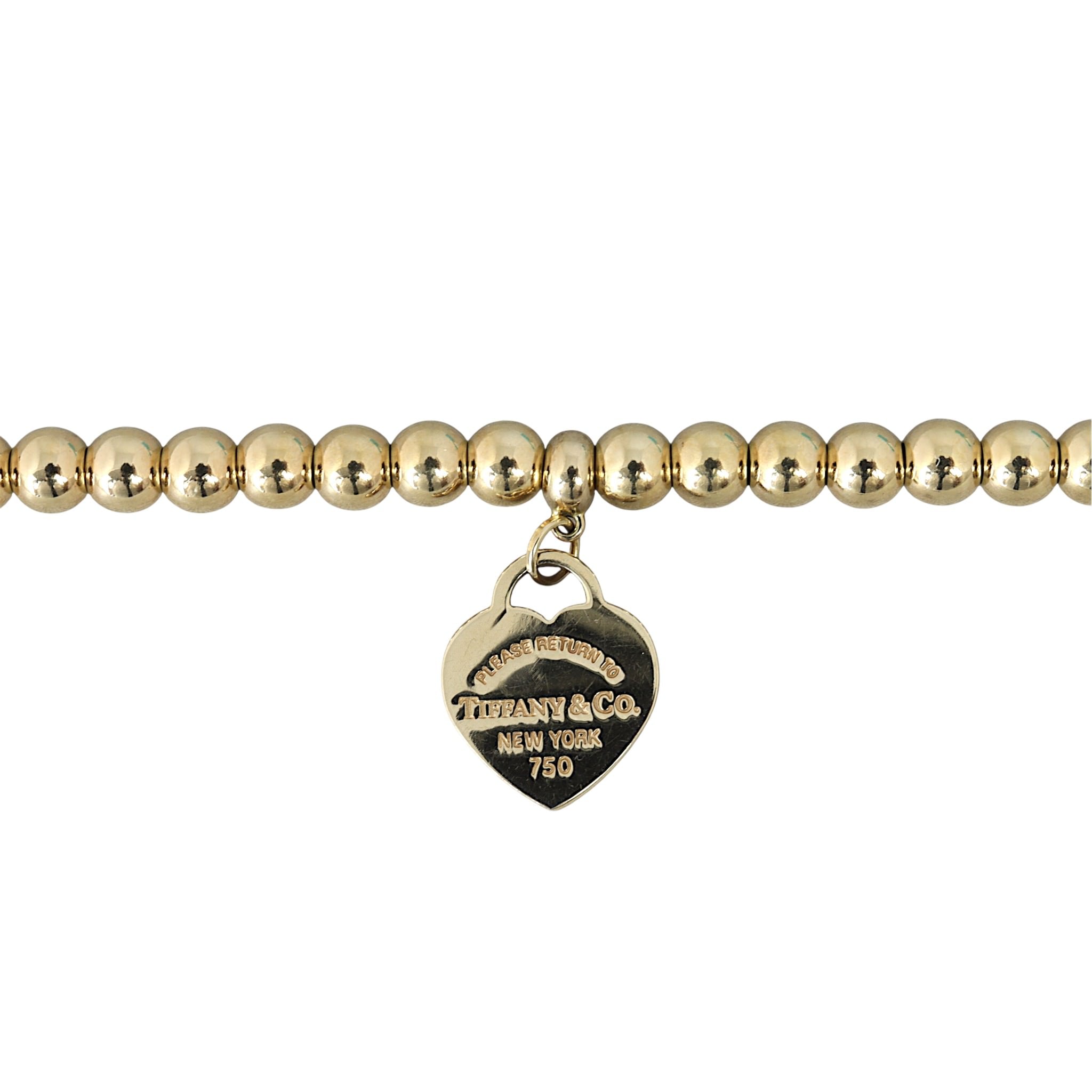 Tiffany & Co Return to Tiffany Heart Tag 18k Yellow Gold Beaded Bracelet