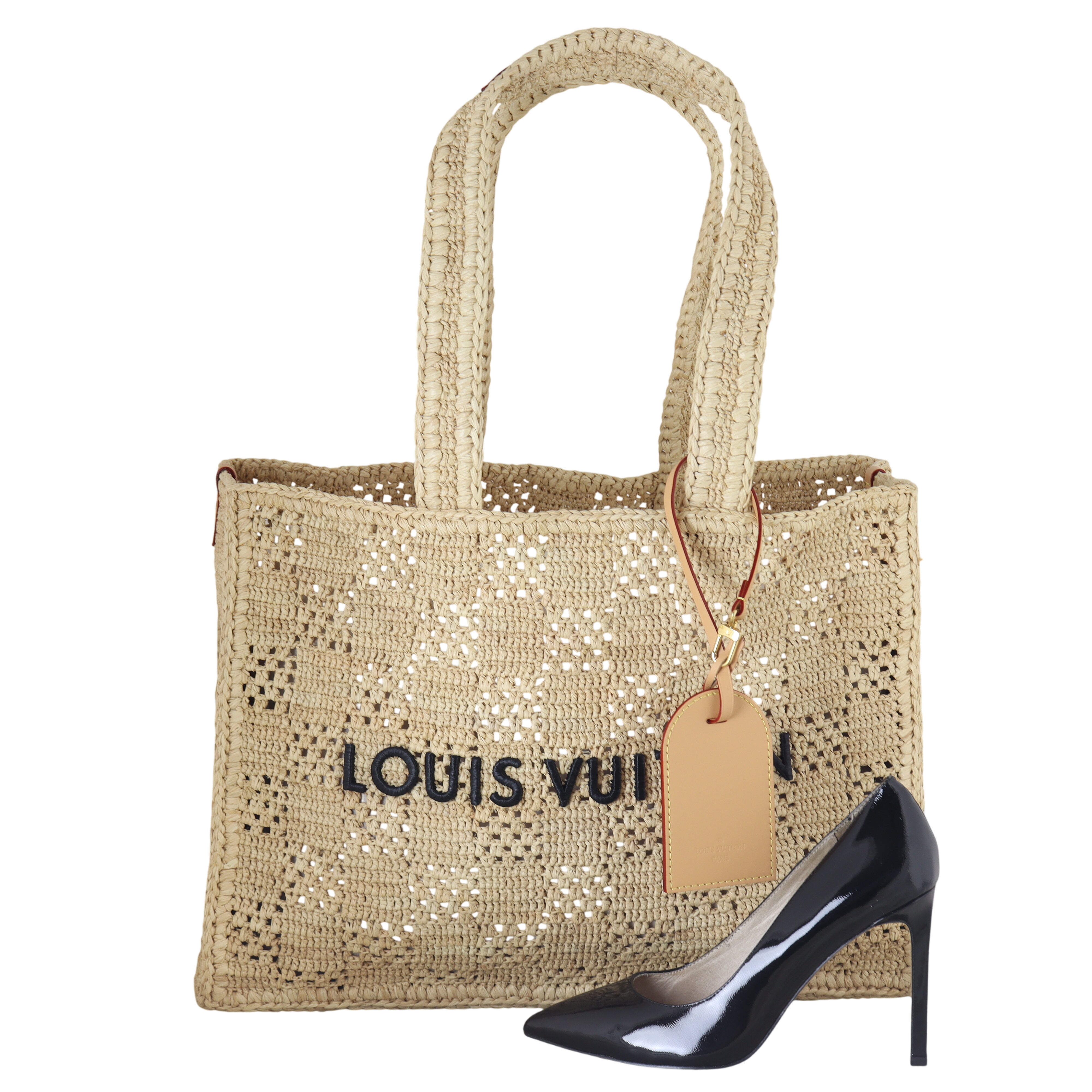 Louis Vuitton Summer Shopper Tote MM Raffia