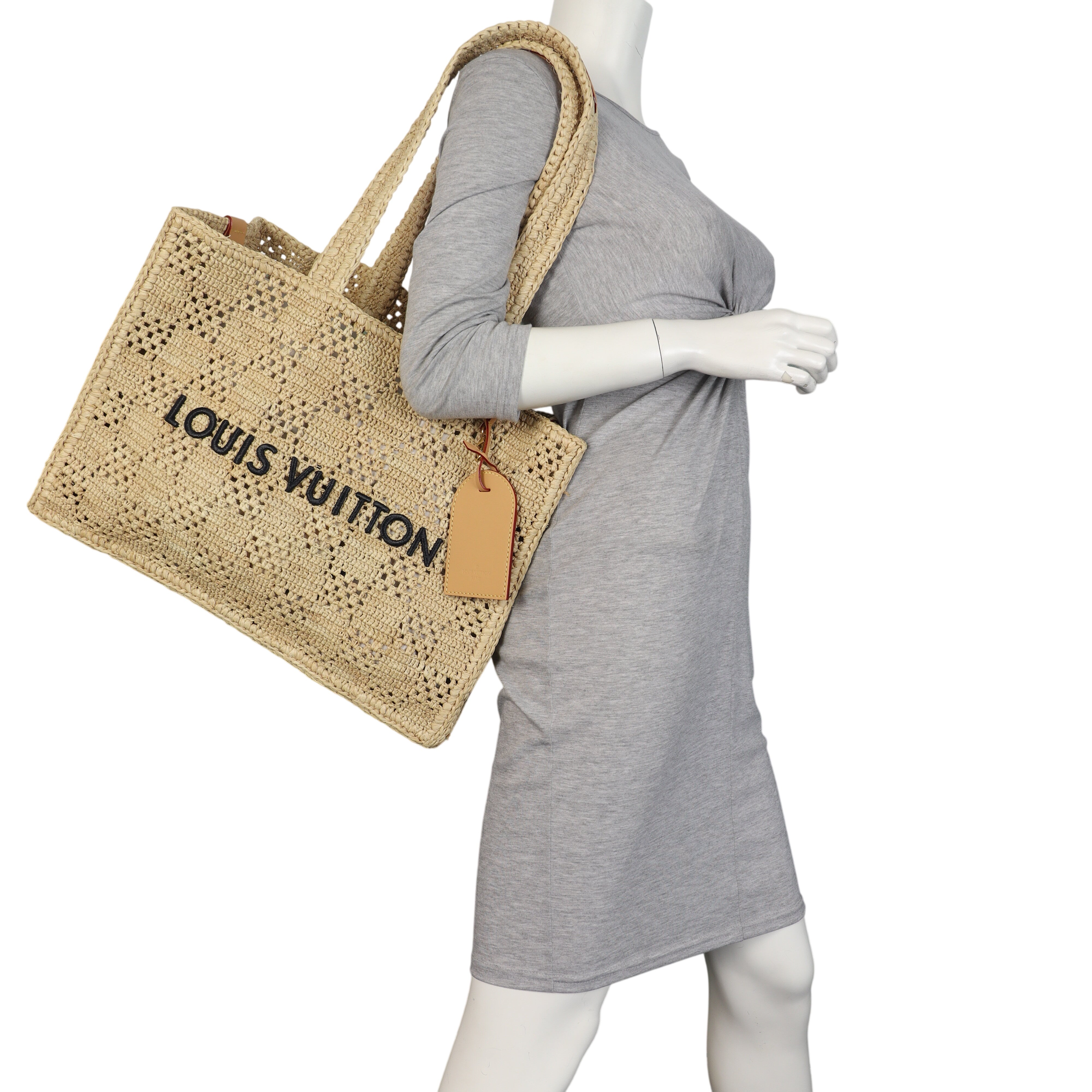 Louis Vuitton Summer Shopper Tote MM Raffia