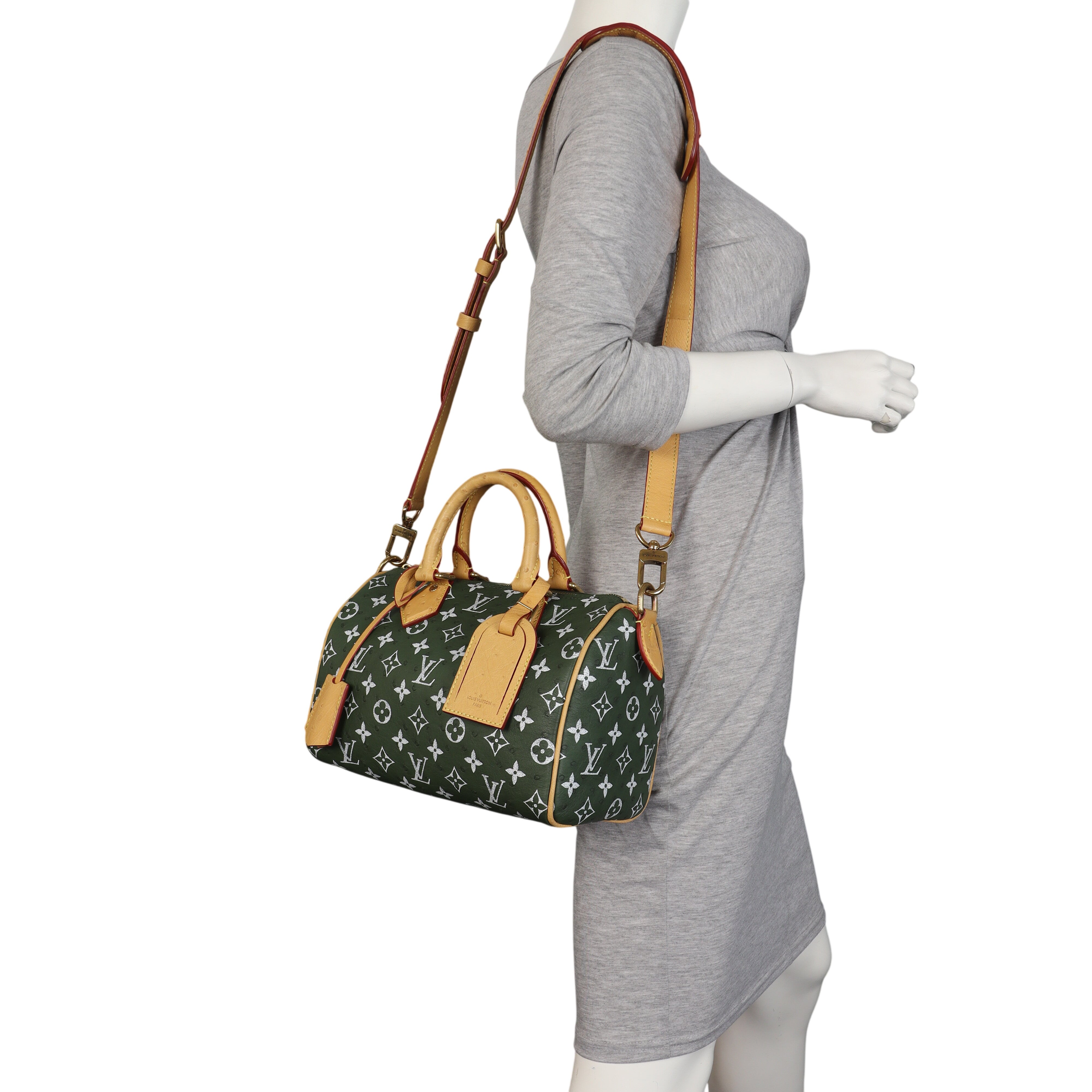 Louis Vuitton Speedy P9 25 Bandouliere Monogram Ostrich
