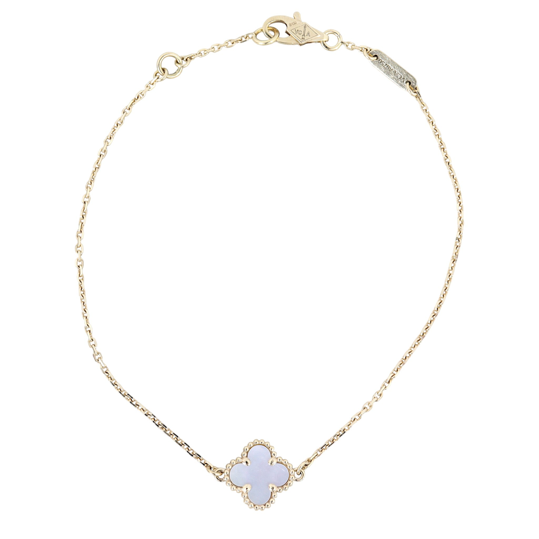 Van Cleef & Arpels Sweet Alhambra Mother of Pearl 18k Yellow Gold Bracelet