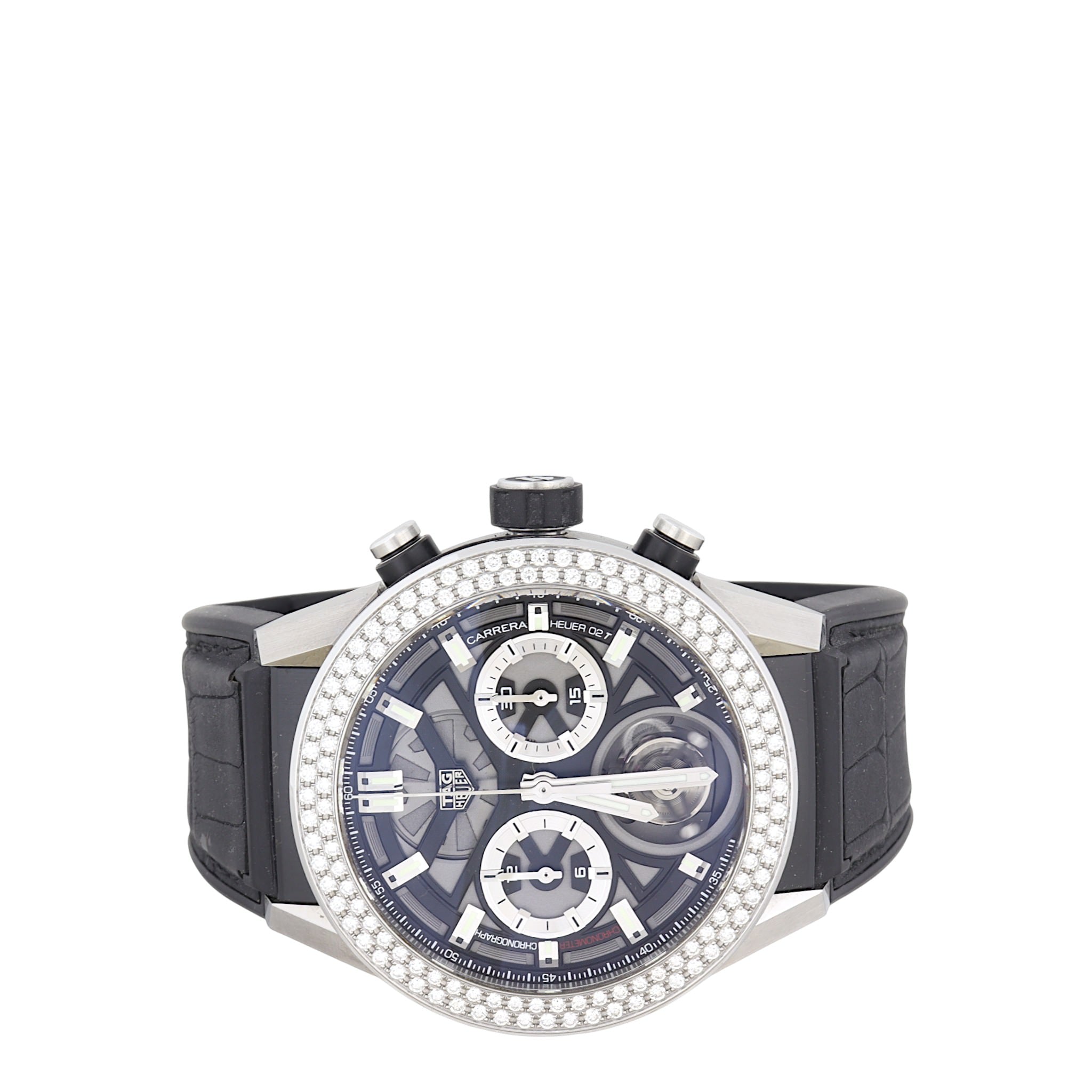 TAG Heuer Carrera Calibre Heuer-02T Tourbillon Diamond 45mm Chronograph Watch