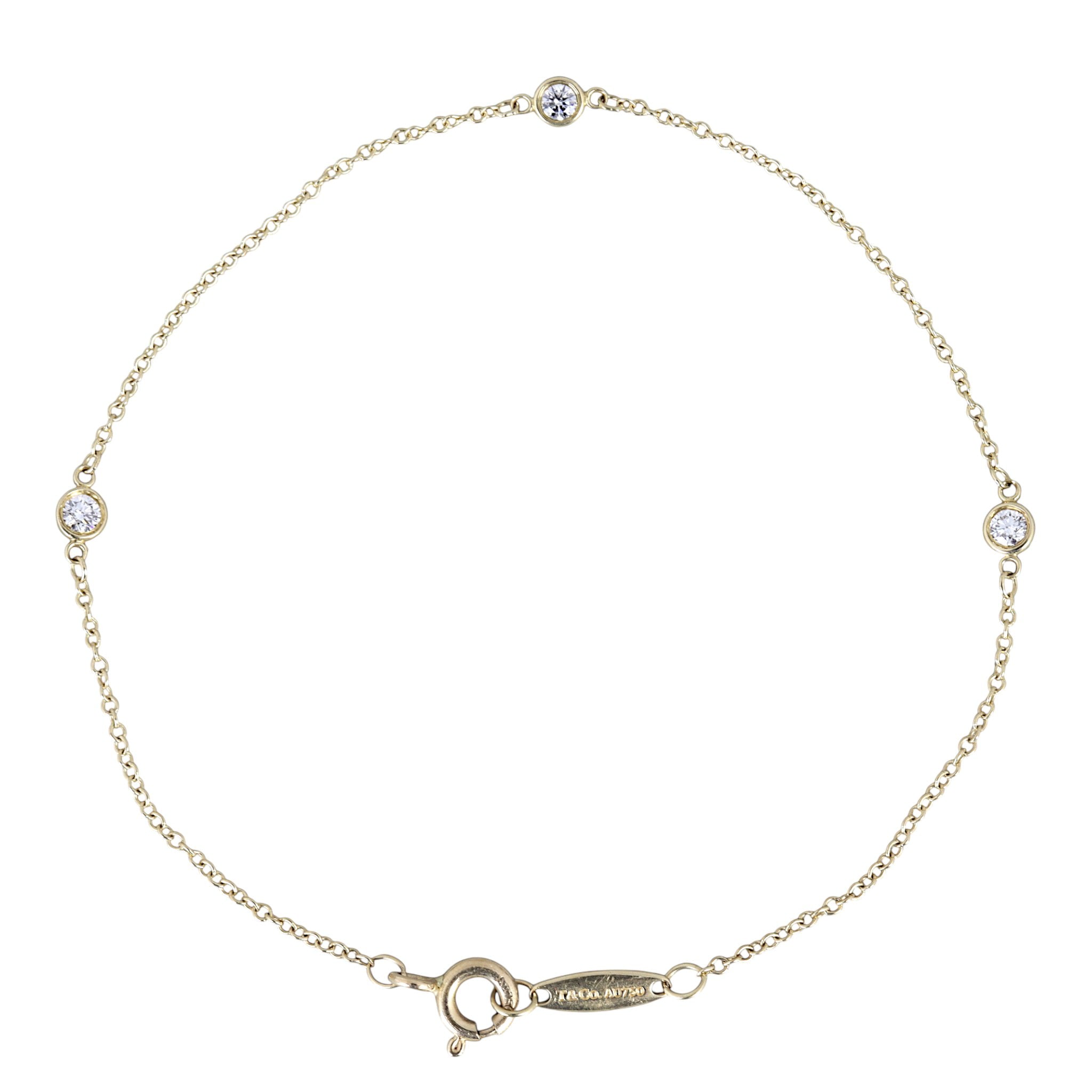 Tiffany & Co Elsa Peretti Diamonds by the Yard 18k Yellow Gold Bracelet