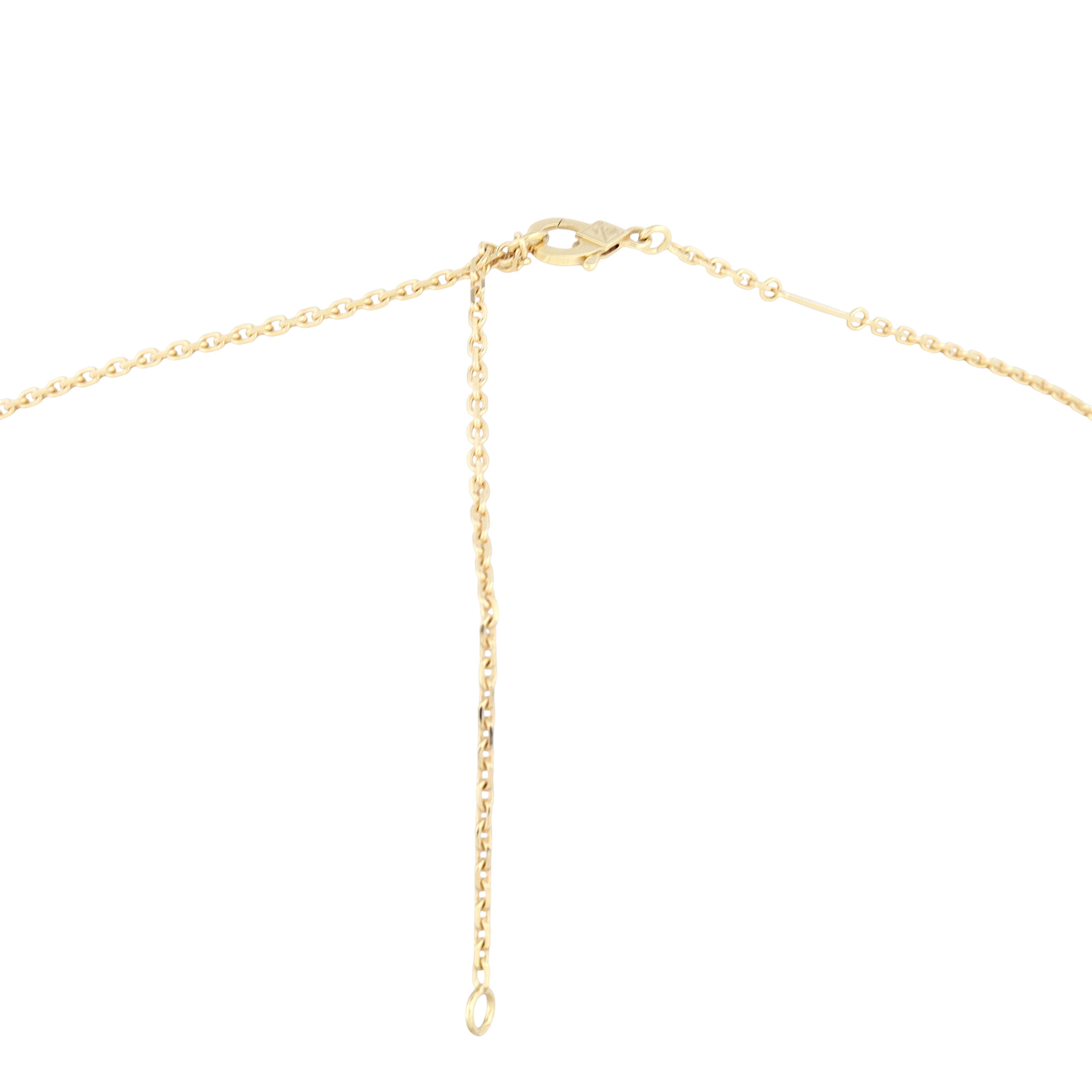 Van Cleef & Arpels Magic Alhambra Agate 18k Yellow Gold Pendant Necklace