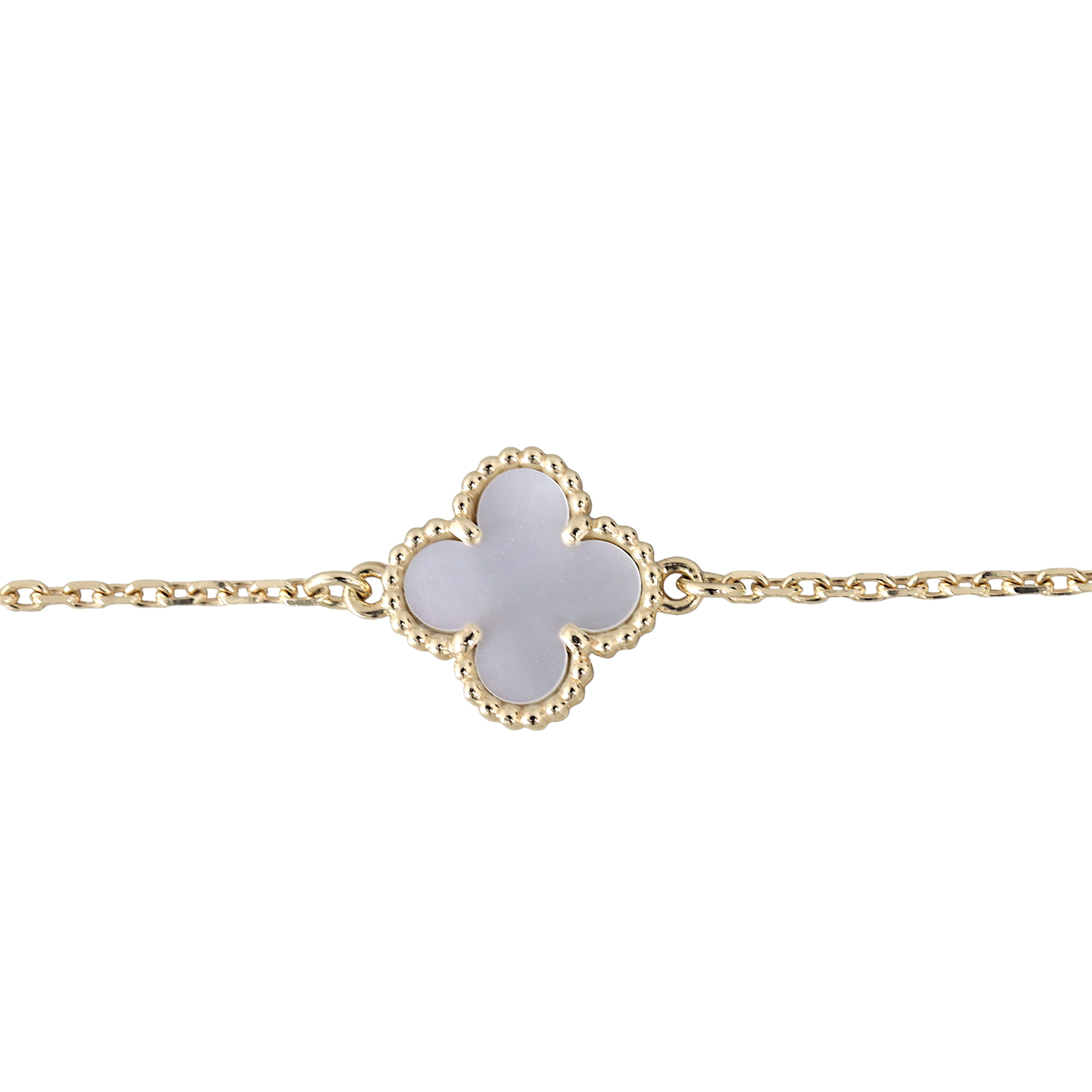 Van Cleef & Arpels Sweet Alhambra Mother of Pearl 18k Yellow Gold Bracelet