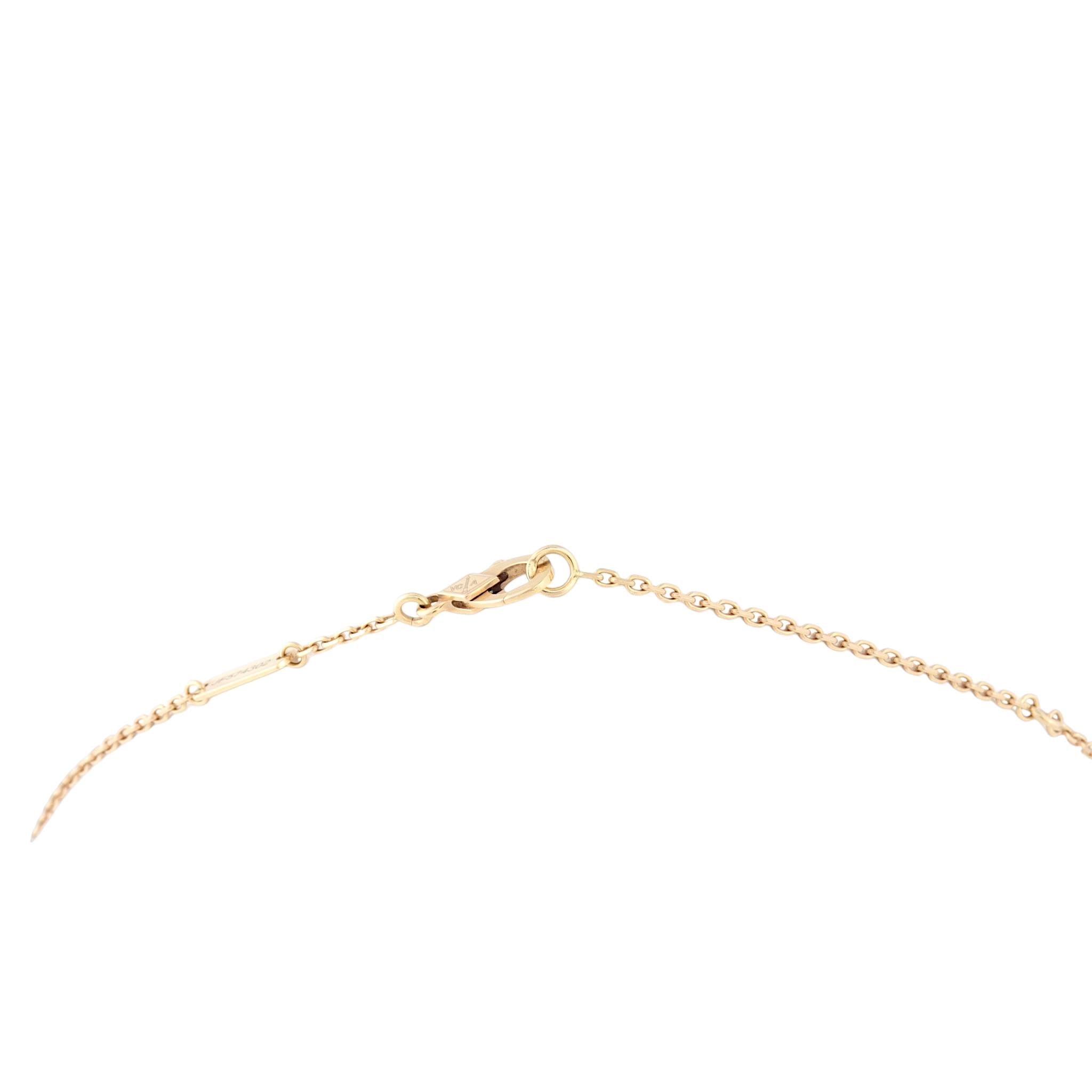 Van Cleef & Arpels Vintage Alhambra Grey Mother of Pearl 18k Rose Gold Necklace