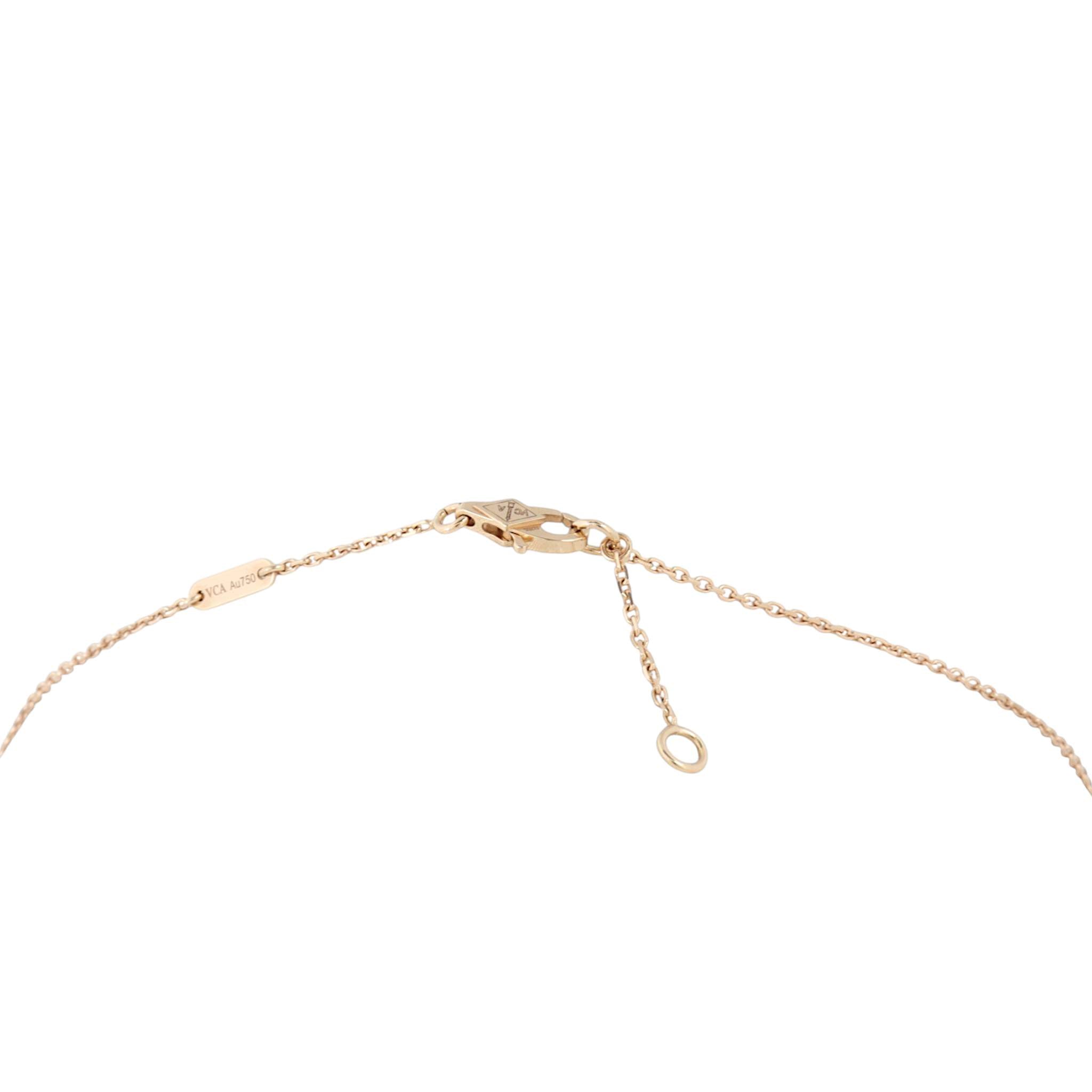 Van Cleef & Arpels Sweet Hearts Carnelian 18k Rose Gold Pendant Necklace