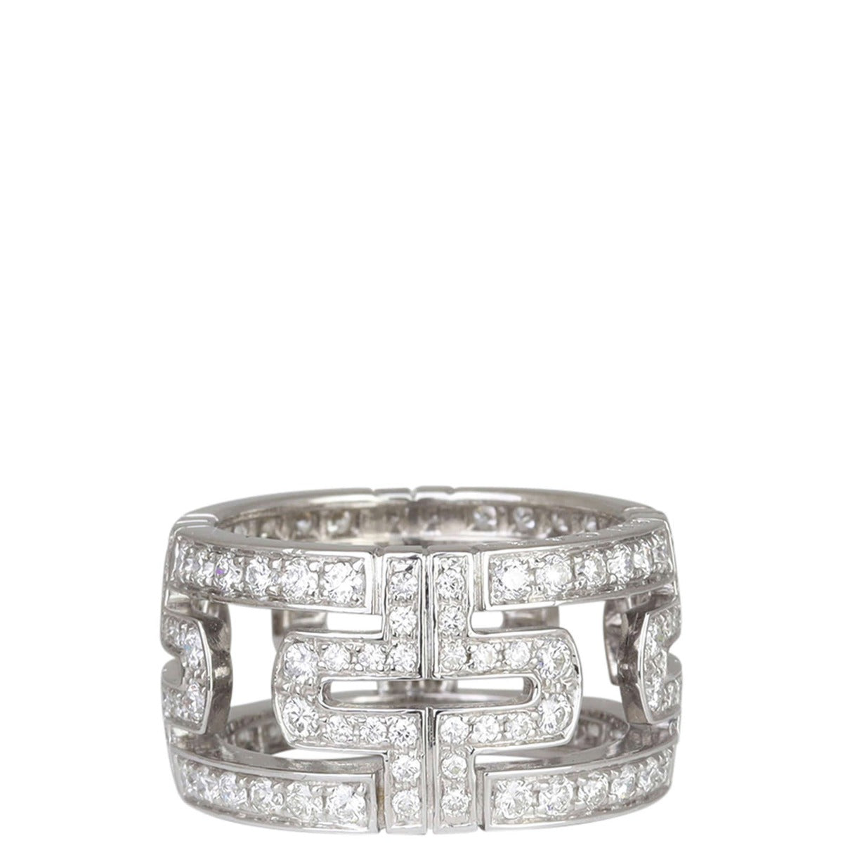 Bvlgari Parentesi 18k White Gold Diamond Ring Front