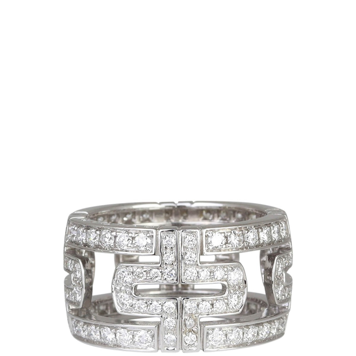 Bvlgari Parentesi 18k White Gold Diamond Ring