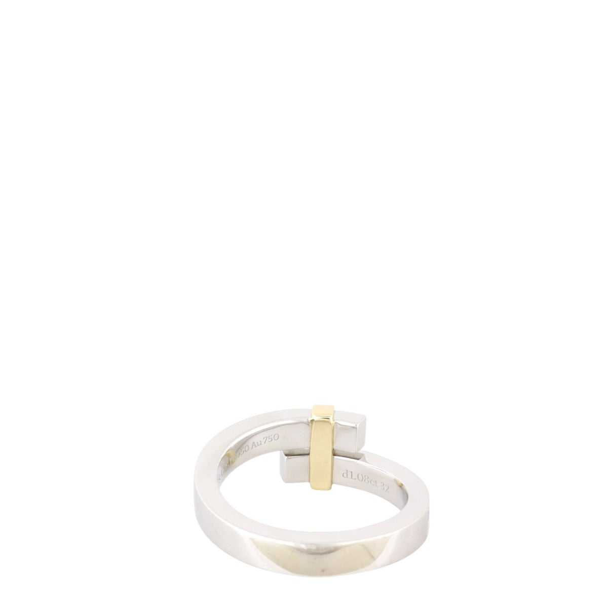 Tiffany & Co Edge Bypass Diamond Platinum 18k Yellow Gold Wide Ring