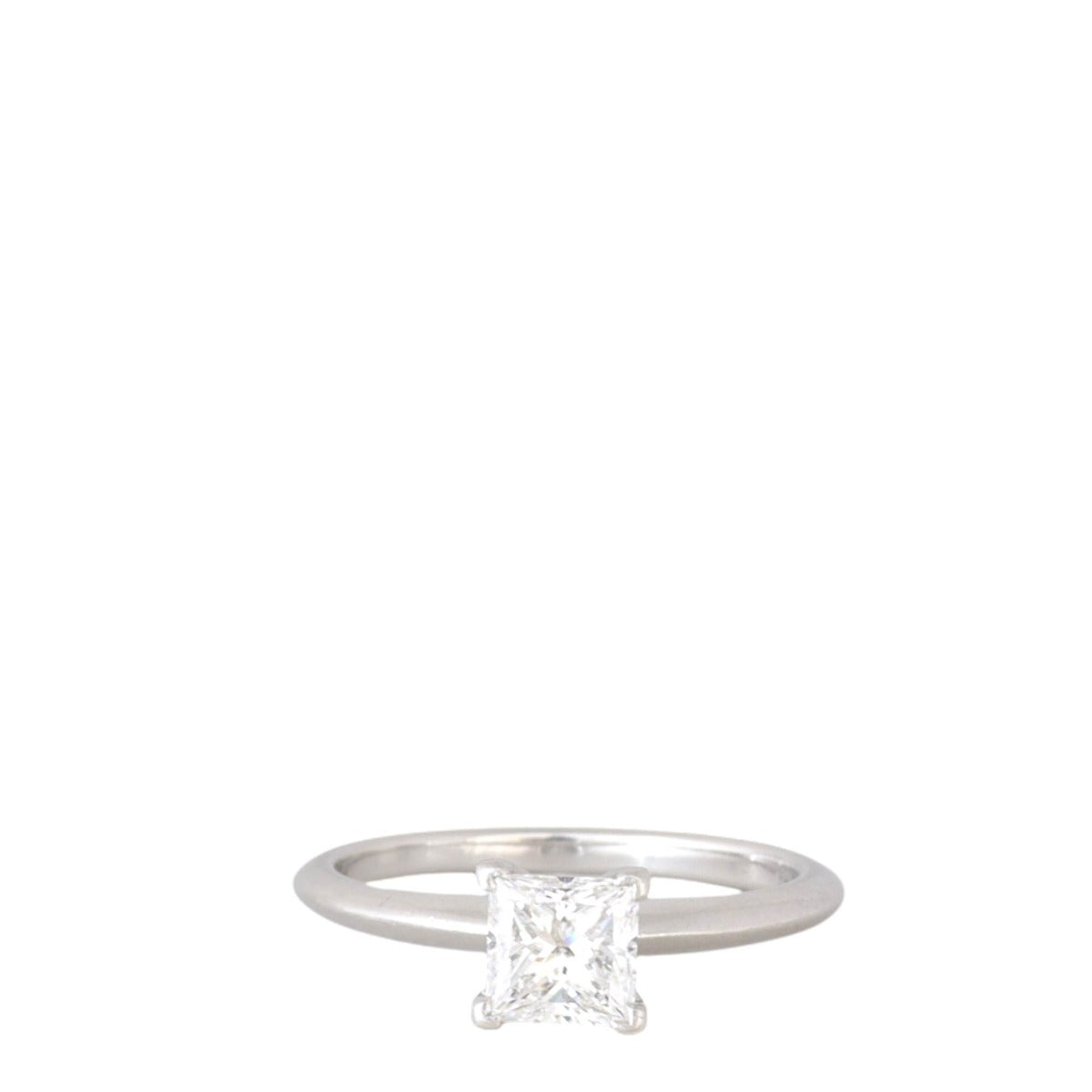 Tiffany & Co Princess Cut Solitaire Diamond Platinum Ring